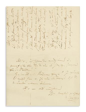 BRAHMS, JOHANNES. Autograph Letter Signed, J. Brahms, to botanist Theodor Wilhelm Engelmann, in German,